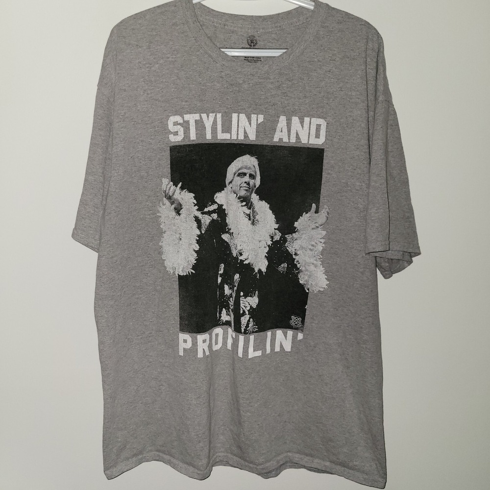 Ric Flair Stylin And Profilin T-Shirt Men's Size 2XLT Tall Official WWE Gray
